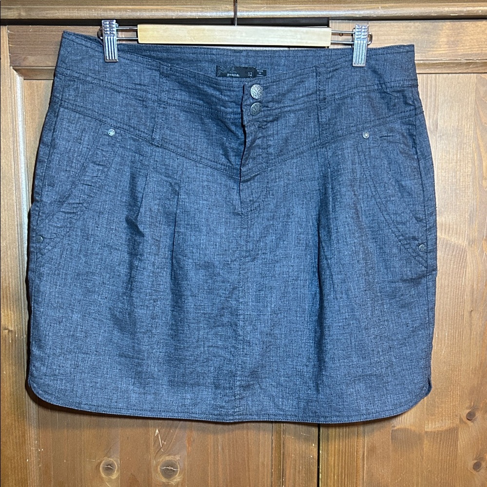 Prana Button-Accent Skirt (hemp/poly) Size 12